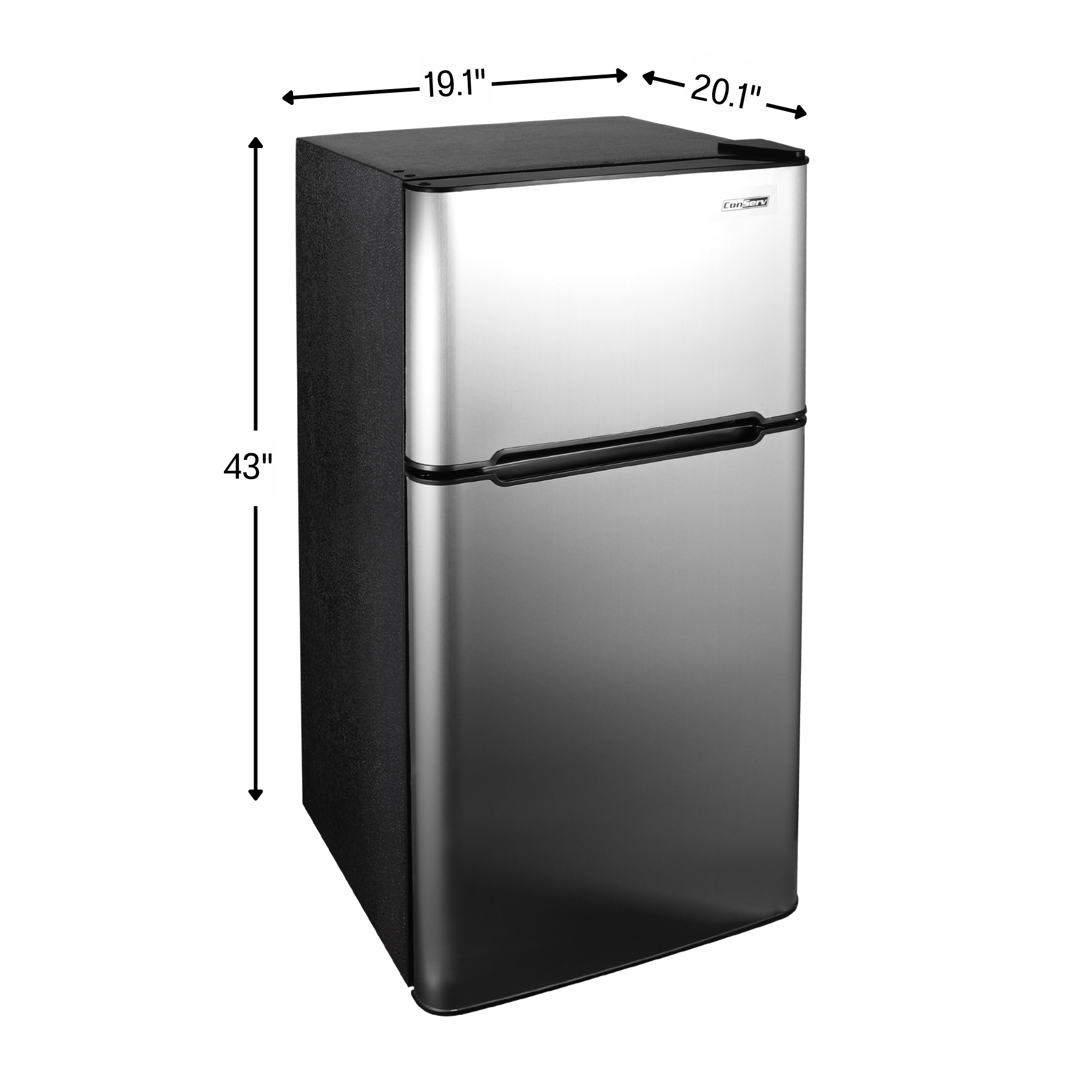 Conserv 19in STAINLESS Compact 2 Door Refrigerator 4.5cf Reversible Door 110V Conserv 19in STAINLESS Compact 2 Door Refrigerator 4.5cf Reversible Door 110V