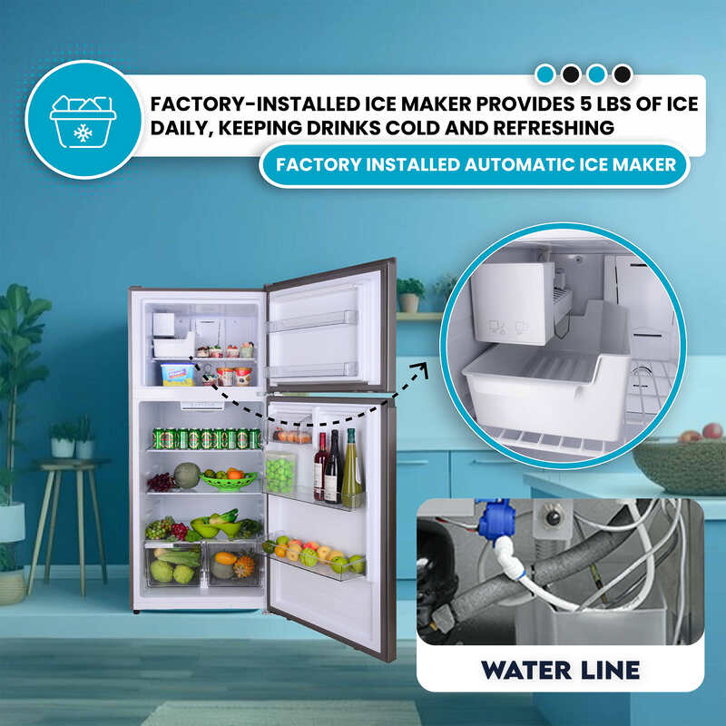 Conserv 30in Apartment Refrigerator 18cf Top Freezer FACTORY INSTALLED ICE MAKER E-Star 110V Conserv 30in Apartment Refrigerator 18cf Top Freezer FACTORY INSTALLED ICE MAKER E-Star 110V