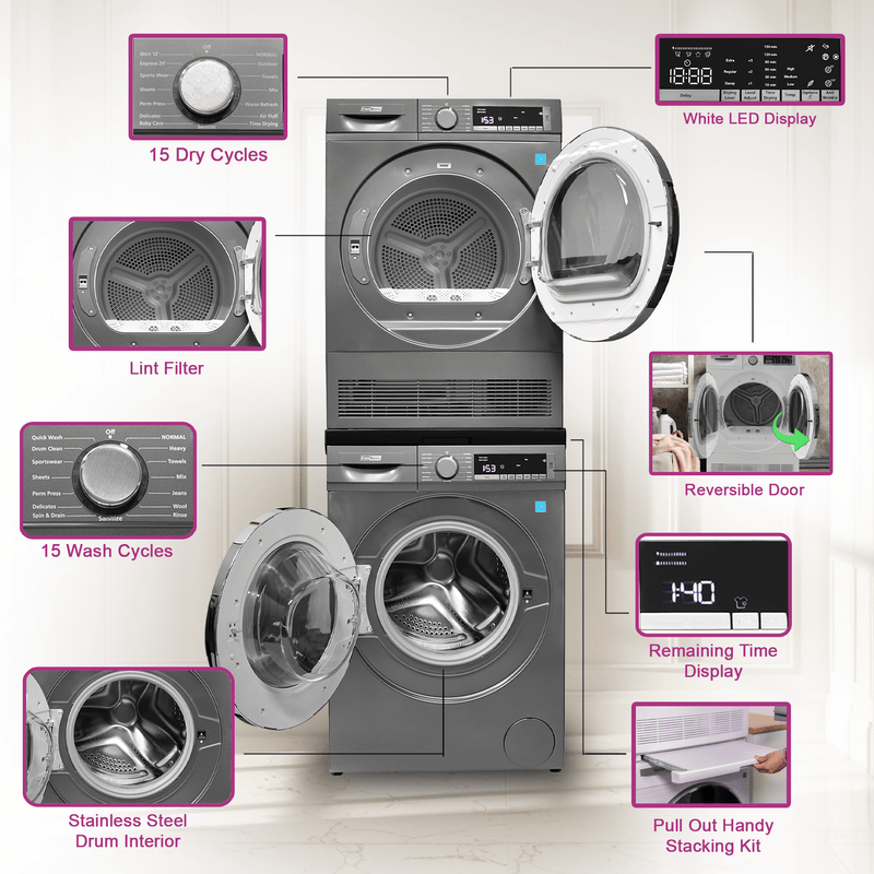 Conserv LUXURY Washer 2.2cf 110V+Condensing Dryer 4cf 220V 2 Year Warranty Conserv LUXURY Washer 2.2cf 110V+Condensing Dryer 4cf 220V 2 Year Warranty