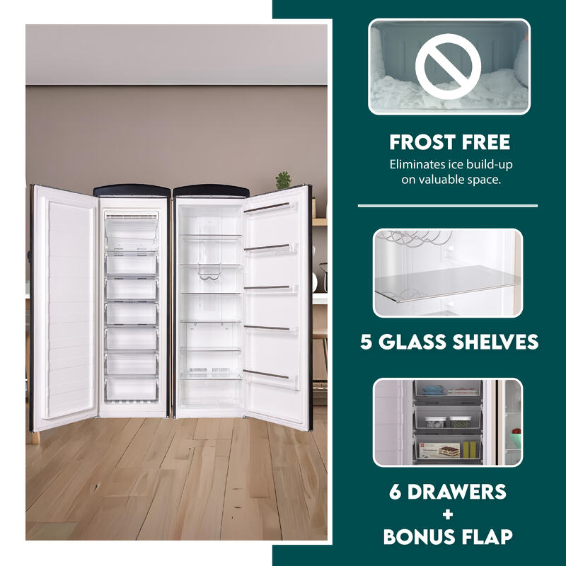 Conserv 24in Retro Set Refrigerator 11cf + Upright Freezer 8.3cf E-Star 110V Conserv 24in Retro Set Refrigerator 11cf + Upright Freezer 8.3cf E-Star 110V