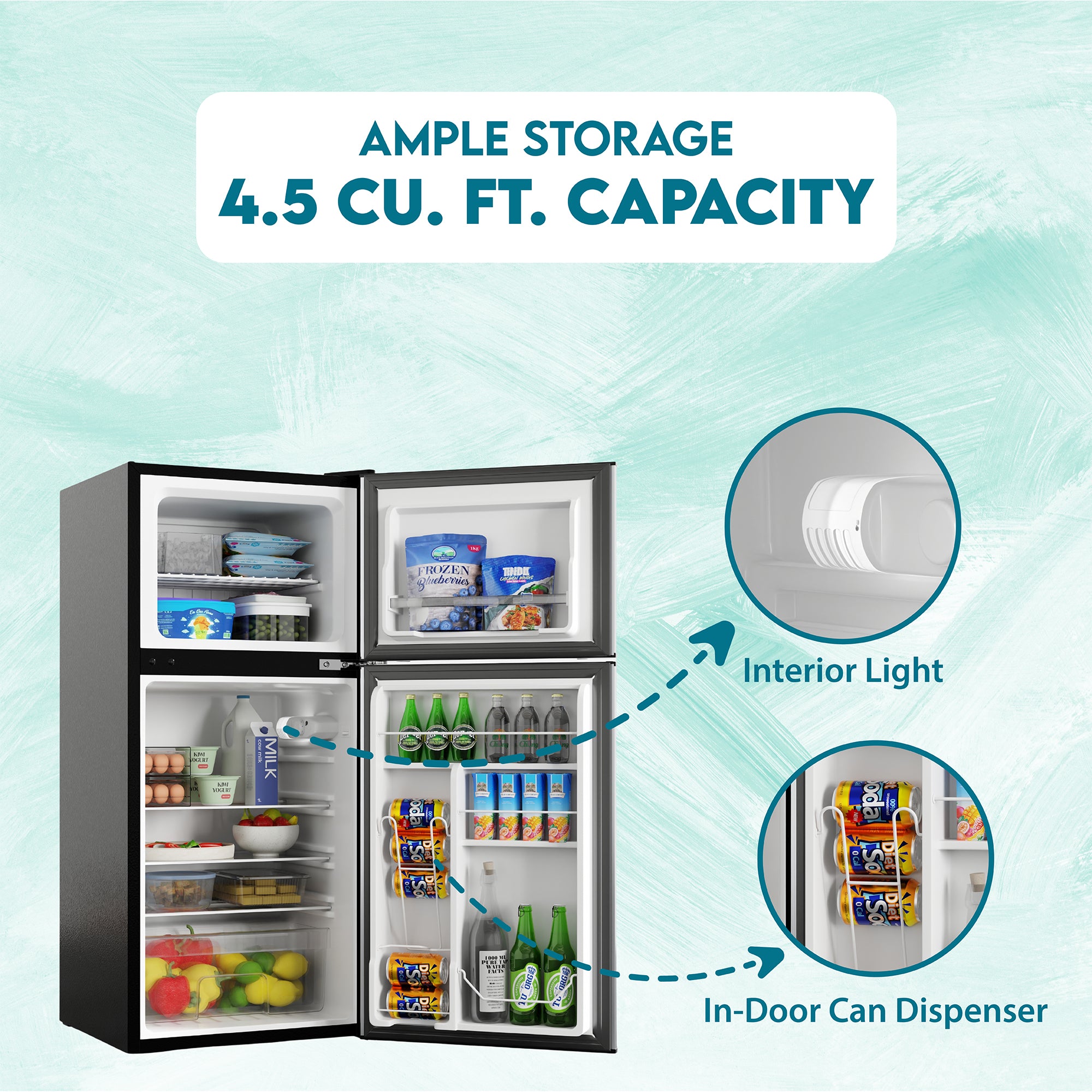 Conserv 19in STAINLESS Compact 2 Door Refrigerator 4.5cf Reversible Door 110V Conserv 19in STAINLESS Compact 2 Door Refrigerator 4.5cf Reversible Door 110V