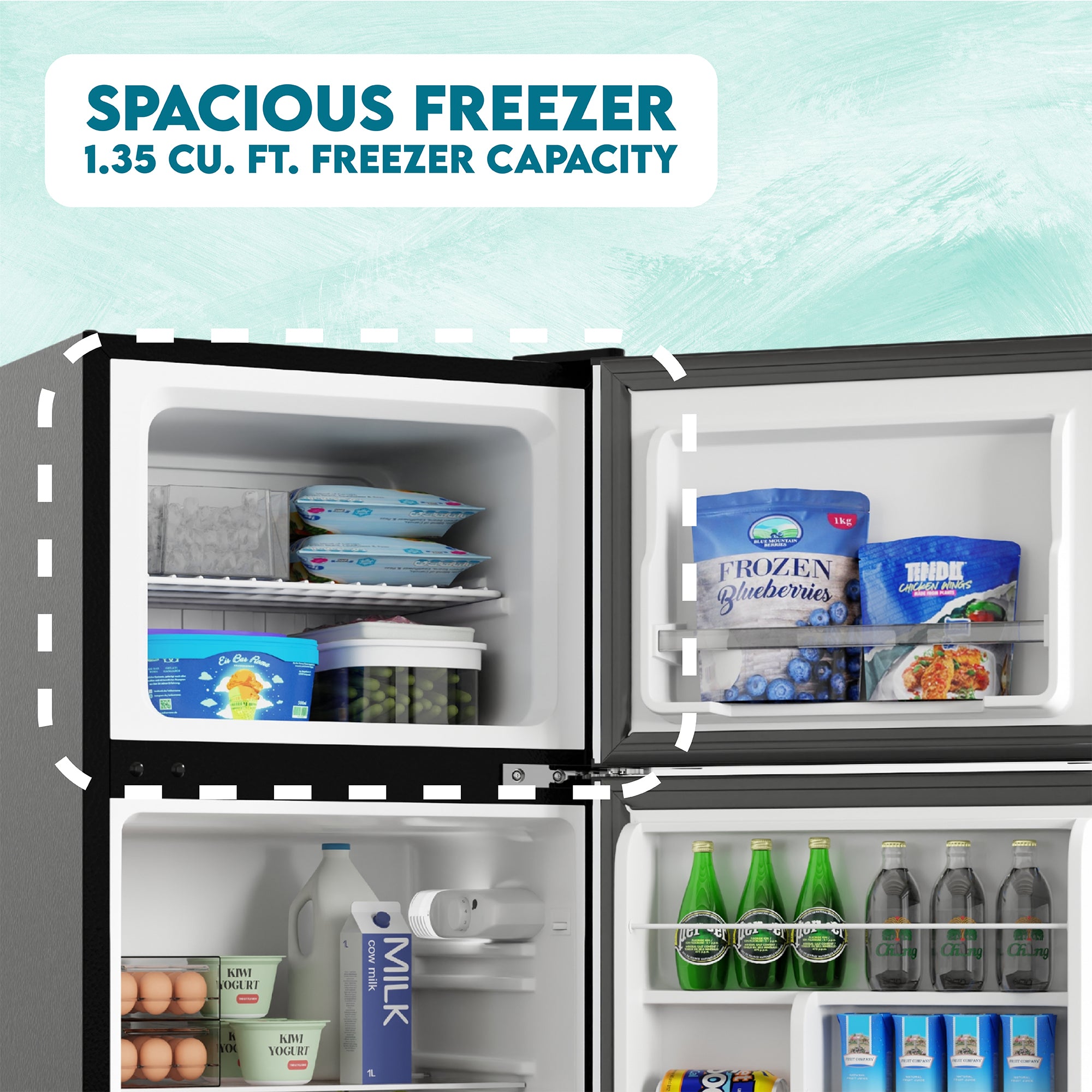 Conserv 19in STAINLESS Compact 2 Door Refrigerator 4.5cf Reversible Door 110V Conserv 19in STAINLESS Compact 2 Door Refrigerator 4.5cf Reversible Door 110V