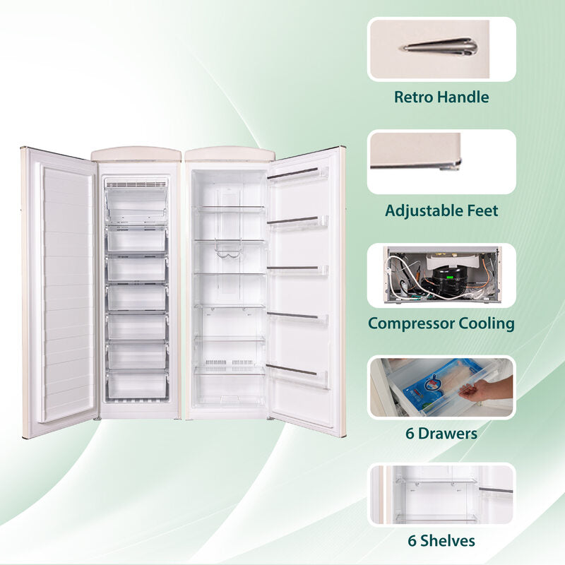 Conserv 24in Retro Set Refrigerator 11cf + Upright Freezer 8.3cf E-Star 110V Conserv 24in Retro Set Refrigerator 11cf + Upright Freezer 8.3cf E-Star 110V