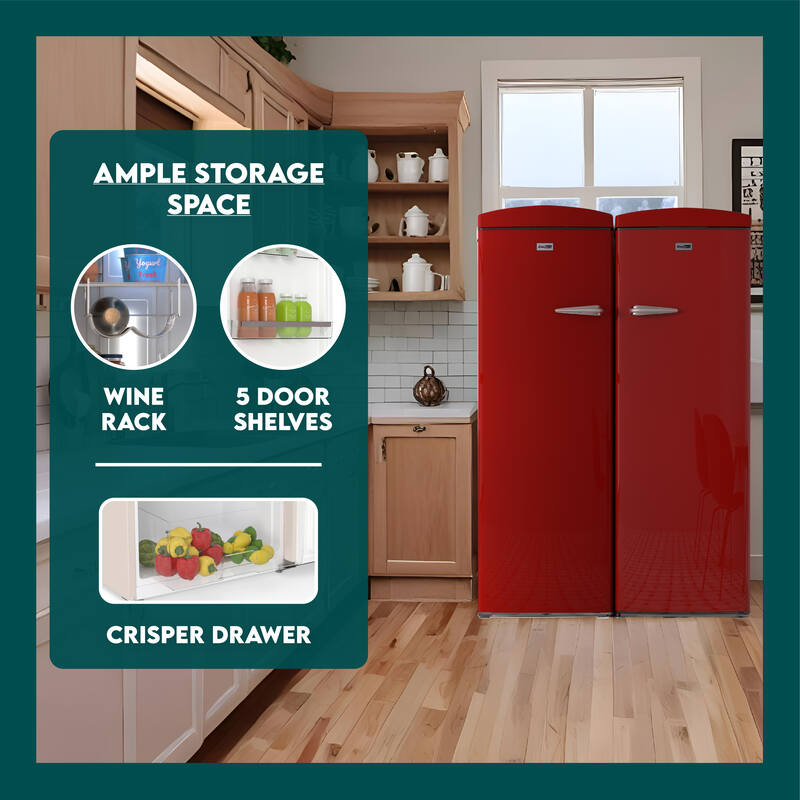 Conserv 24in Retro Set Refrigerator 11cf + Upright Freezer 8.3cf E-Star 110V Conserv 24in Retro Set Refrigerator 11cf + Upright Freezer 8.3cf E-Star 110V