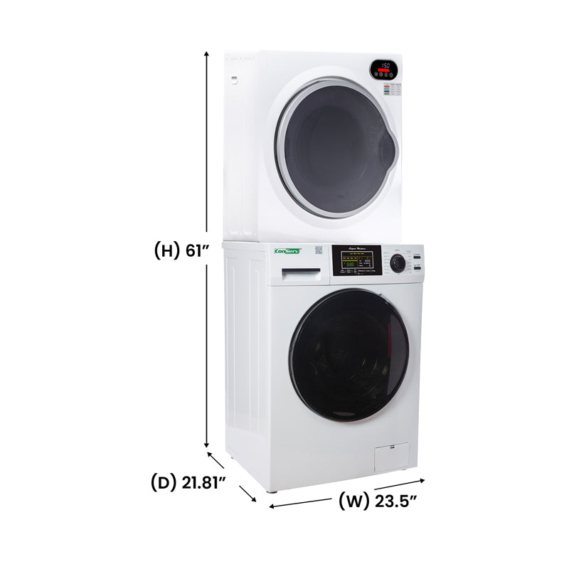 CONSERV ECONOMY STACKABLE 13 lbs EW 826 Washer + ED 848 ULTRA Compact Vented Sensor Dryer 2.6cf 110V CONSERV ECONOMY STACKABLE 13 lbs EW 826 Washer + ED 848 ULTRA Compact Vented Sensor Dryer 2.6cf 110V