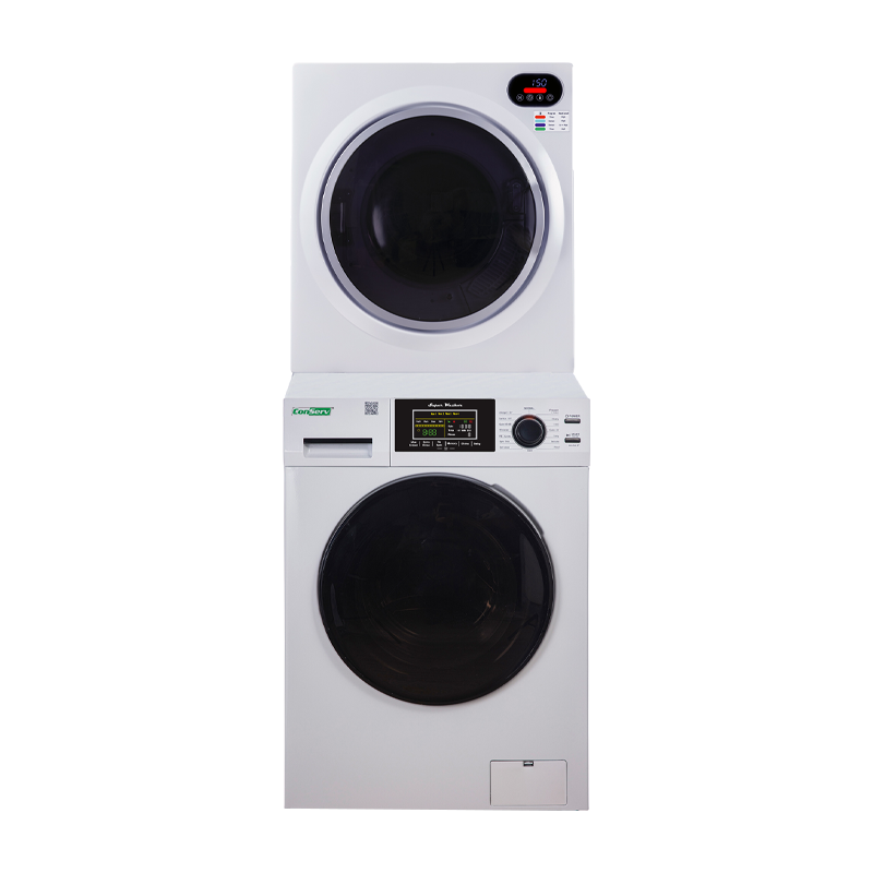CONSERV ECONOMY STACKABLE 13 lbs EW 826 Washer + ED 848 ULTRA Compact Vented Sensor Dryer 2.6cf 110V CONSERV ECONOMY STACKABLE 13 lbs EW 826 Washer + ED 848 ULTRA Compact Vented Sensor Dryer 2.6cf 110V