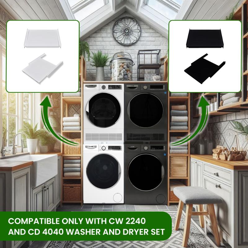 Conserv Washer and Dryer Stacking Kit with Shelf SPACE SAVING White Conserv Washer and Dryer Stacking Kit with Shelf SPACE SAVING White