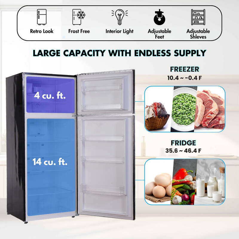 Conserv 30 in. RETRO Refrigerator 18cf Top Mount w/Factory installed ICE MAKER 110V w/Retro Handle Conserv 30 in. RETRO Refrigerator 18cf Top Mount w/Factory installed ICE MAKER 110V w/Retro Handle