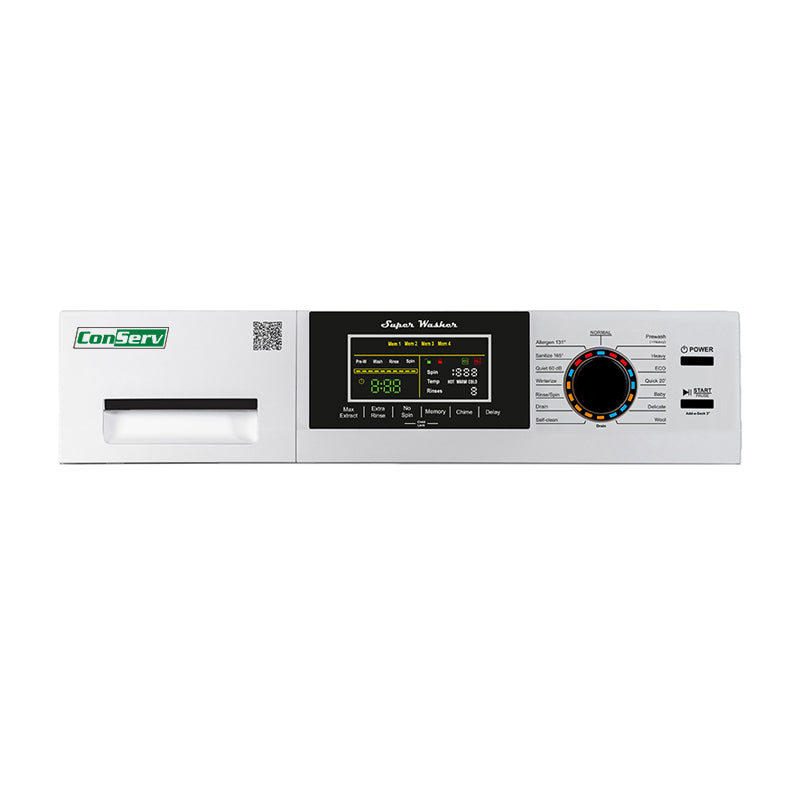 Conserv Super Washer 1.9cf/18lbs Sani Allergen Winterize 1400RPM White 110V Conserv Super Washer 1.9cf/18lbs Sani Allergen Winterize 1400RPM White 110V
