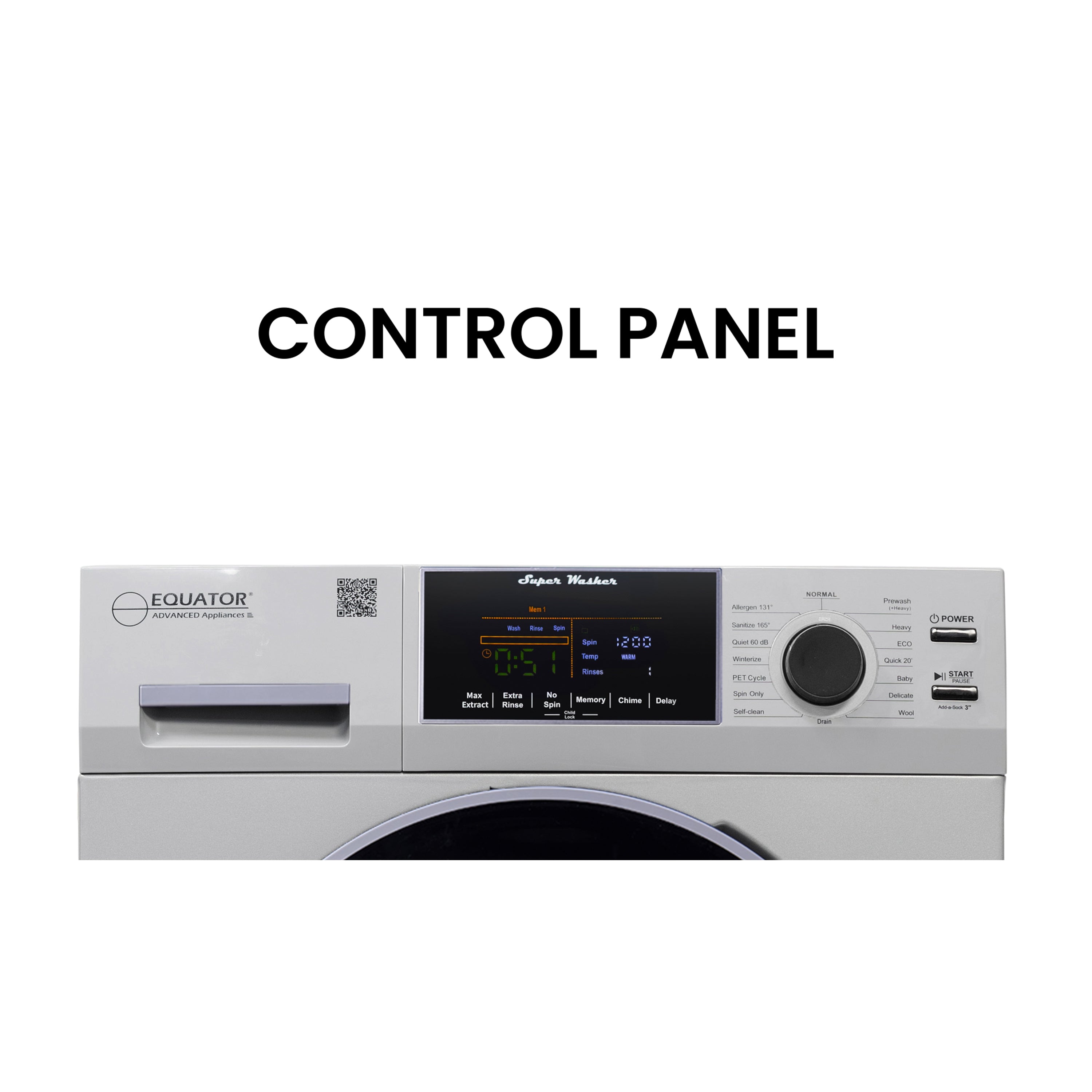 Conserv Compact Washer 1.6cf/15lbs Sani Allergen PET CYCLE 15 Programs 110V Conserv Compact Washer 1.6cf/15lbs Sani Allergen PET CYCLE 15 Programs 110V