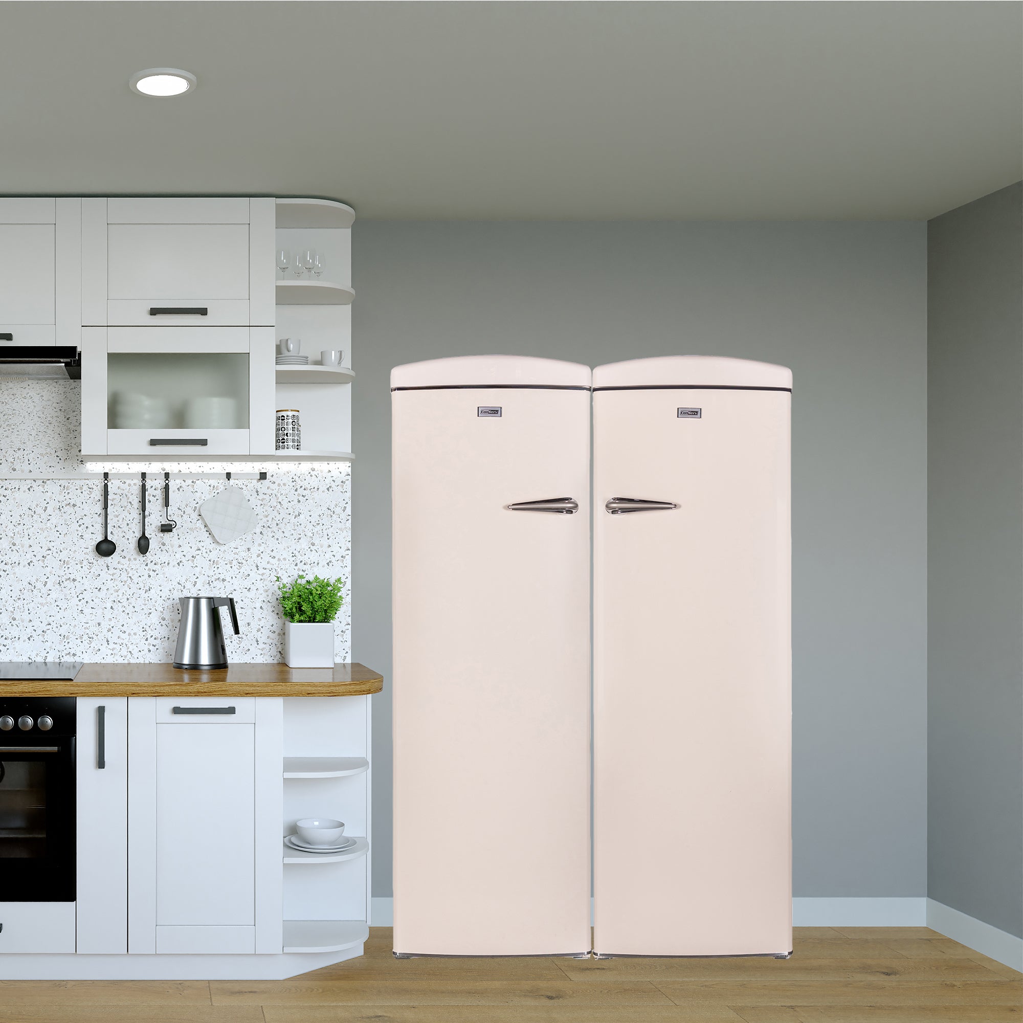 Conserv 24in Retro Set Refrigerator 11cf + Upright Freezer 8.3cf E-Star 110V Conserv 24in Retro Set Refrigerator 11cf + Upright Freezer 8.3cf E-Star 110V