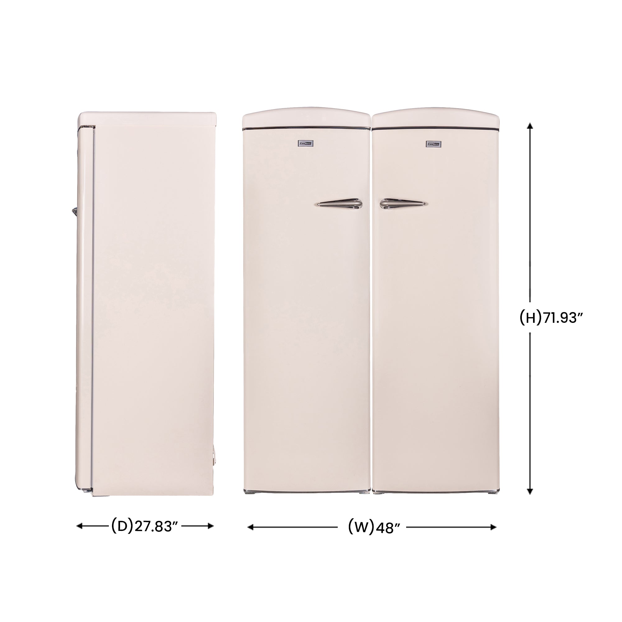 Conserv 24in Retro Set Refrigerator 11cf + Upright Freezer 8.3cf E-Star 110V Conserv 24in Retro Set Refrigerator 11cf + Upright Freezer 8.3cf E-Star 110V