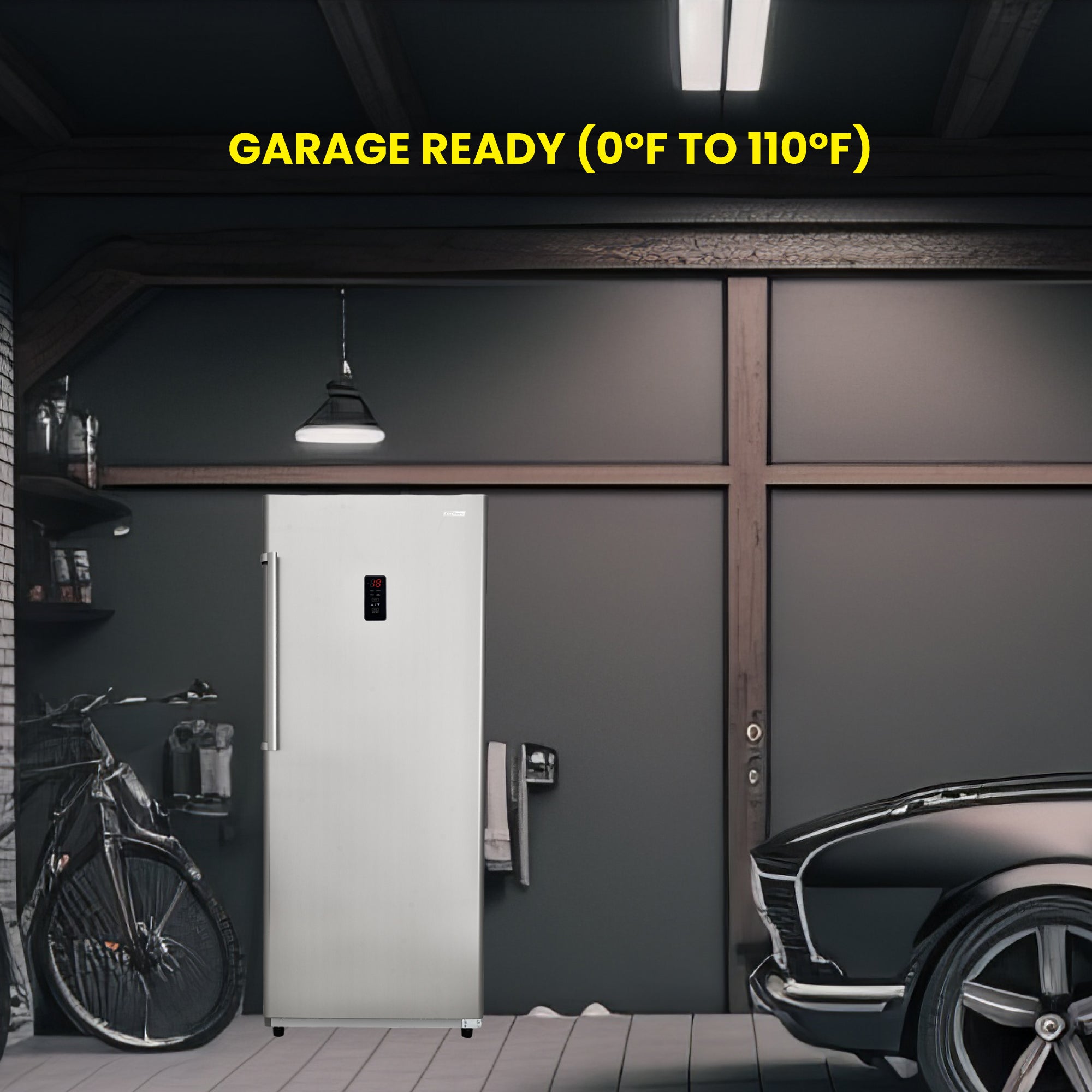Conserv 17cf Upright Freezer CONVERTIBLE REF Garage Ready E-Star 28in wide 110V Conserv 17cf Upright Freezer CONVERTIBLE REF Garage Ready E-Star 28in wide 110V