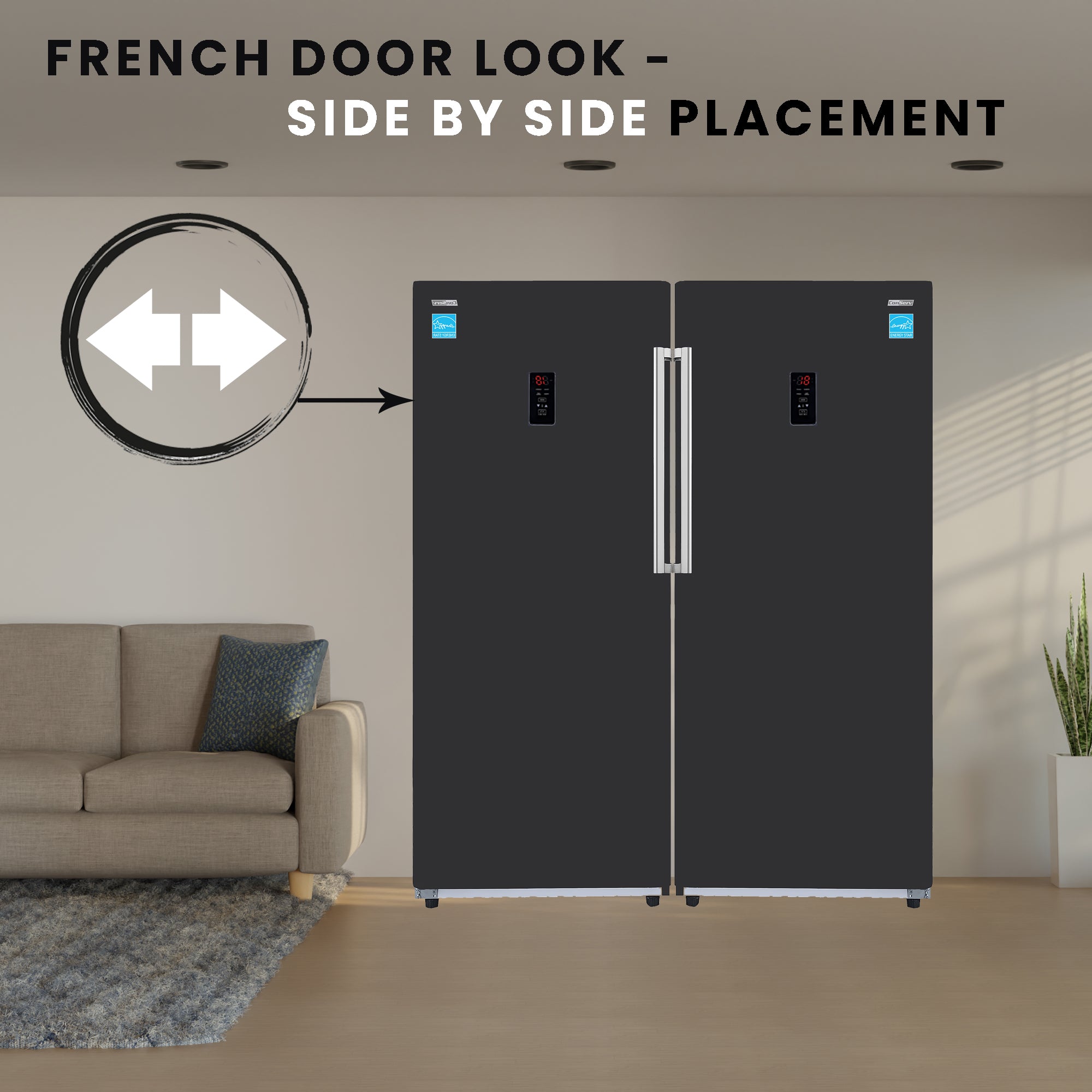 Conserv 14cf Upright Freezer CONVERTIBLE REF Garage Ready E-Star 28in wide 110V Conserv 14cf Upright Freezer CONVERTIBLE REF Garage Ready E-Star 28in wide 110V