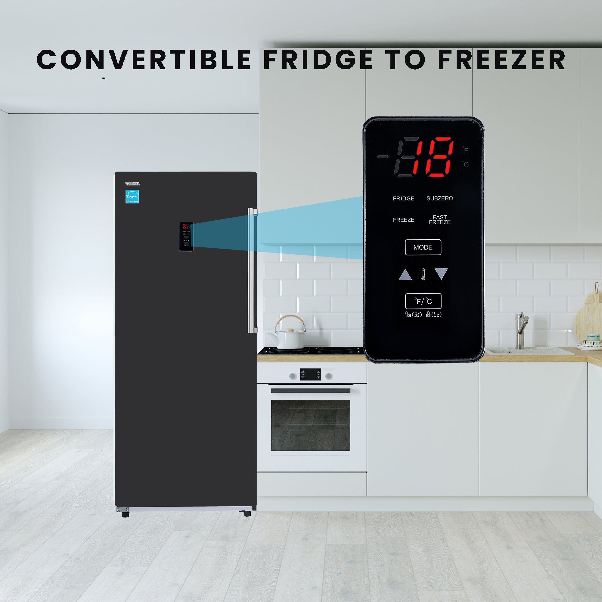 Conserv 14cf Upright Freezer CONVERTIBLE REF Garage Ready E-Star 28in wide 110V Conserv 14cf Upright Freezer CONVERTIBLE REF Garage Ready E-Star 28in wide 110V