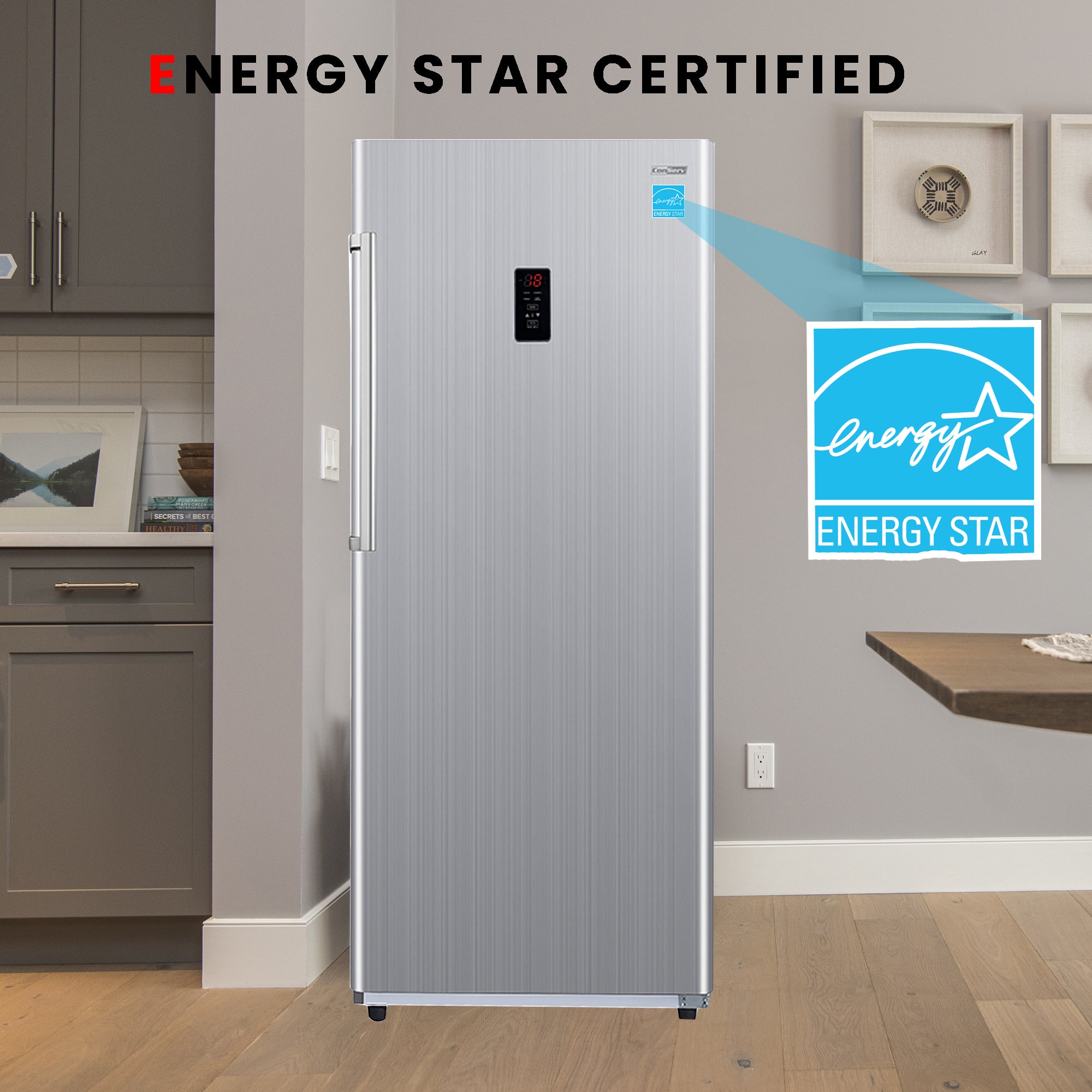 Conserv 14cf Upright Freezer CONVERTIBLE REF Garage Ready E-Star 28in wide 110V Conserv 14cf Upright Freezer CONVERTIBLE REF Garage Ready E-Star 28in wide 110V