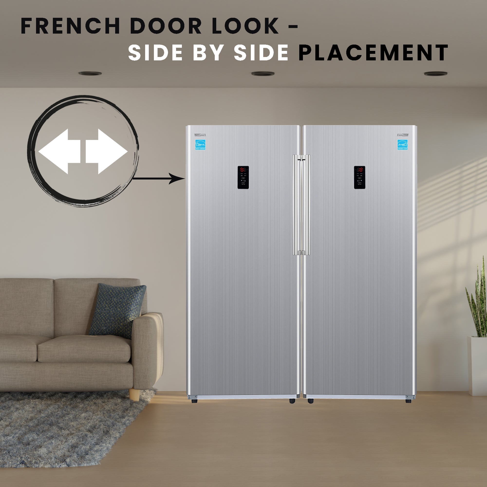 Conserv 14cf Upright Freezer CONVERTIBLE REF Garage Ready E-Star 28in wide 110V Conserv 14cf Upright Freezer CONVERTIBLE REF Garage Ready E-Star 28in wide 110V