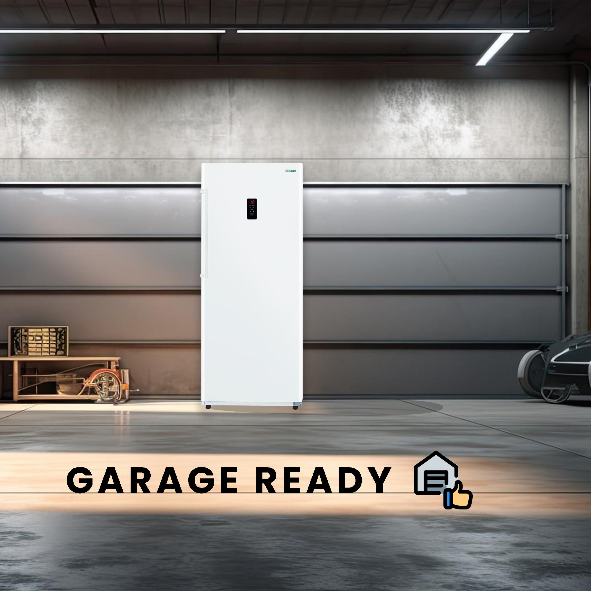 Conserv 14cf Upright Freezer CONVERTIBLE REF Garage Ready E-Star 28in wide 110V Conserv 14cf Upright Freezer CONVERTIBLE REF Garage Ready E-Star 28in wide 110V