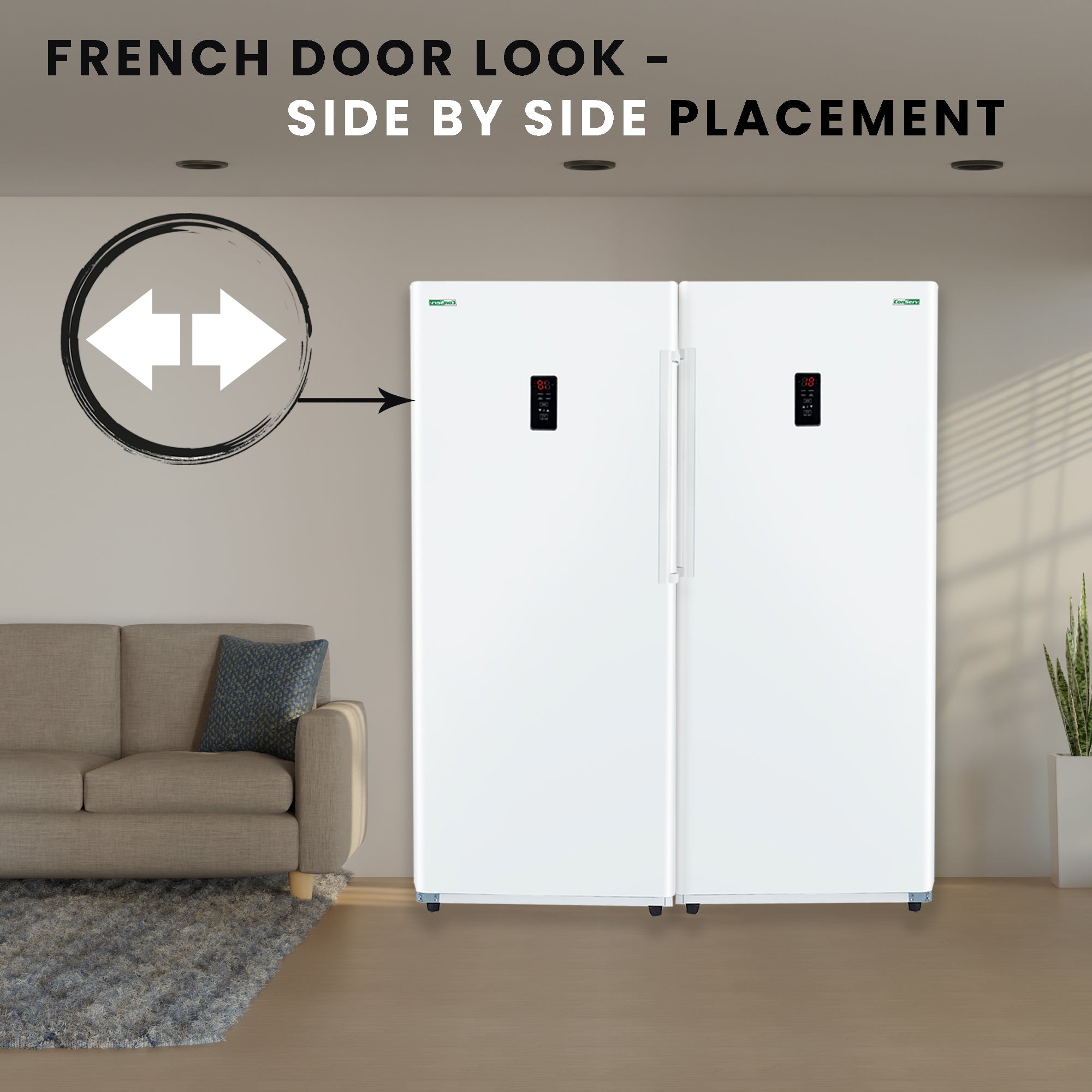 Conserv 14cf Upright Freezer CONVERTIBLE REF Garage Ready E-Star 28in wide 110V Conserv 14cf Upright Freezer CONVERTIBLE REF Garage Ready E-Star 28in wide 110V