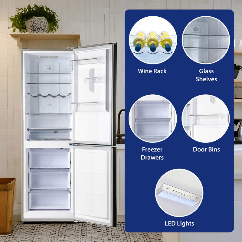 Conserv 11.5cf Tall Frost Free Ref-Freezer 24in Wine Rack E-Star 43dB Stainless Conserv 11.5cf Tall Frost Free Ref-Freezer 24in Wine Rack E-Star 43dB Stainless