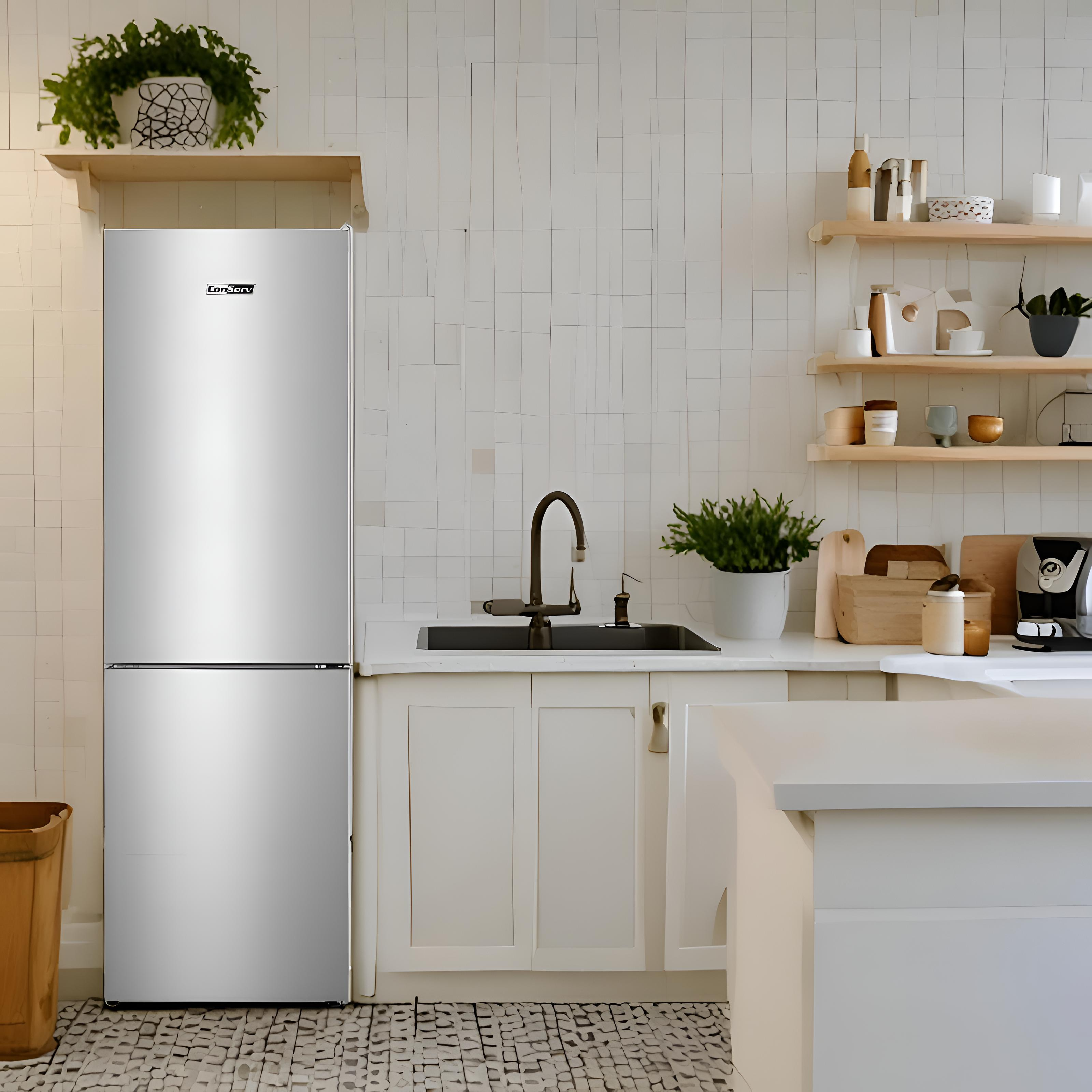Conserv 11.5cf Tall Frost Free Ref-Freezer 24in Wine Rack E-Star 43dB Stainless Conserv 11.5cf Tall Frost Free Ref-Freezer 24in Wine Rack E-Star 43dB Stainless