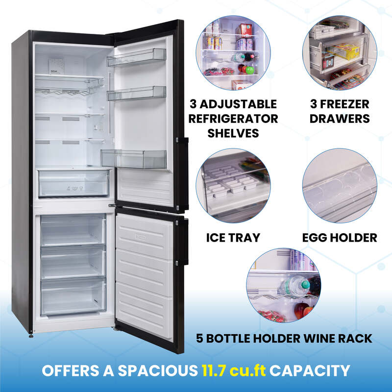 Conserv 12cf No Frost Bottom Freezer Refrigerator Wine Rack GARAGE READY E-Star Conserv 12cf No Frost Bottom Freezer Refrigerator Wine Rack GARAGE READY E-Star