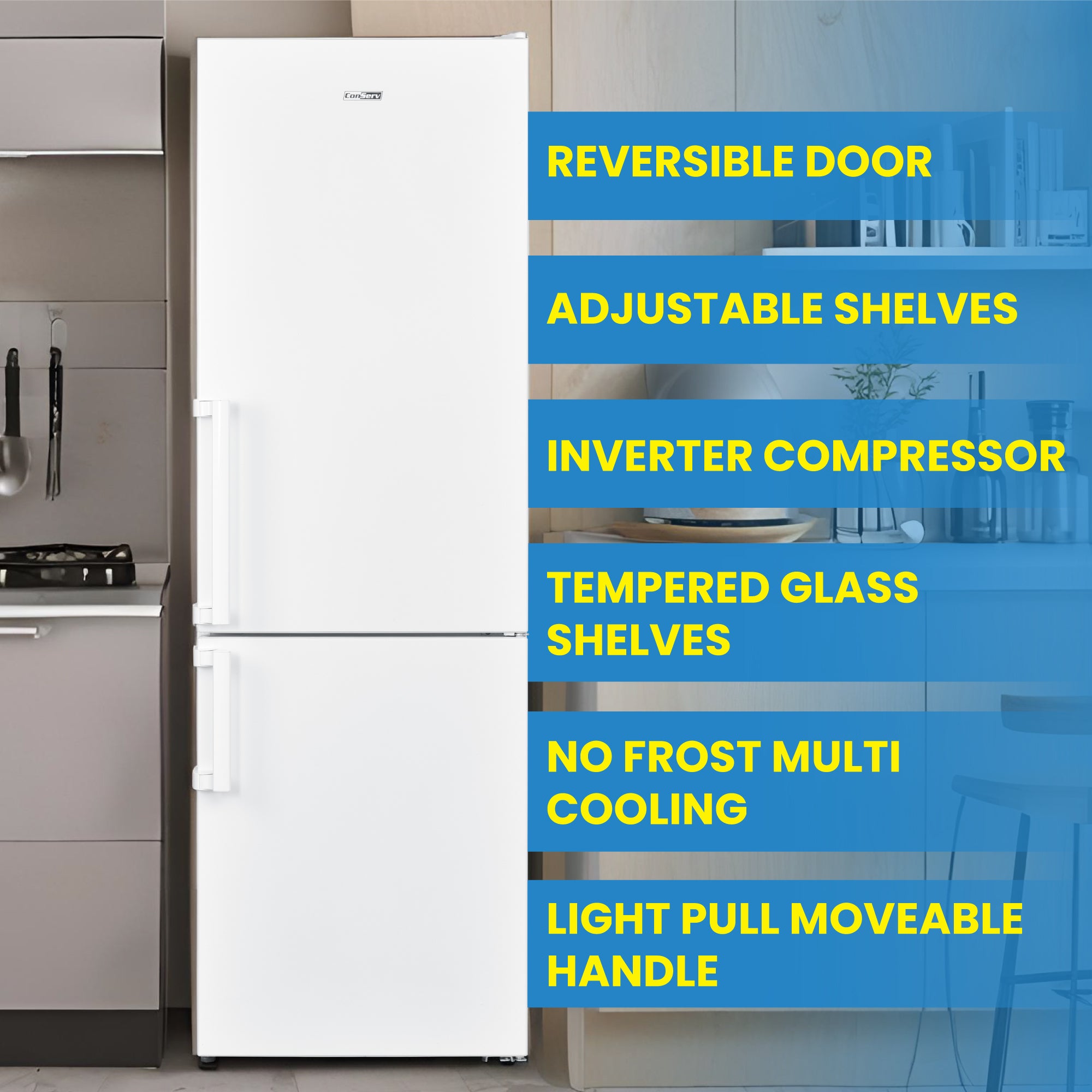 Conserv 12cf No Frost Bottom Freezer Refrigerator Wine Rack GARAGE READY E-Star Conserv 12cf No Frost Bottom Freezer Refrigerator Wine Rack GARAGE READY E-Star