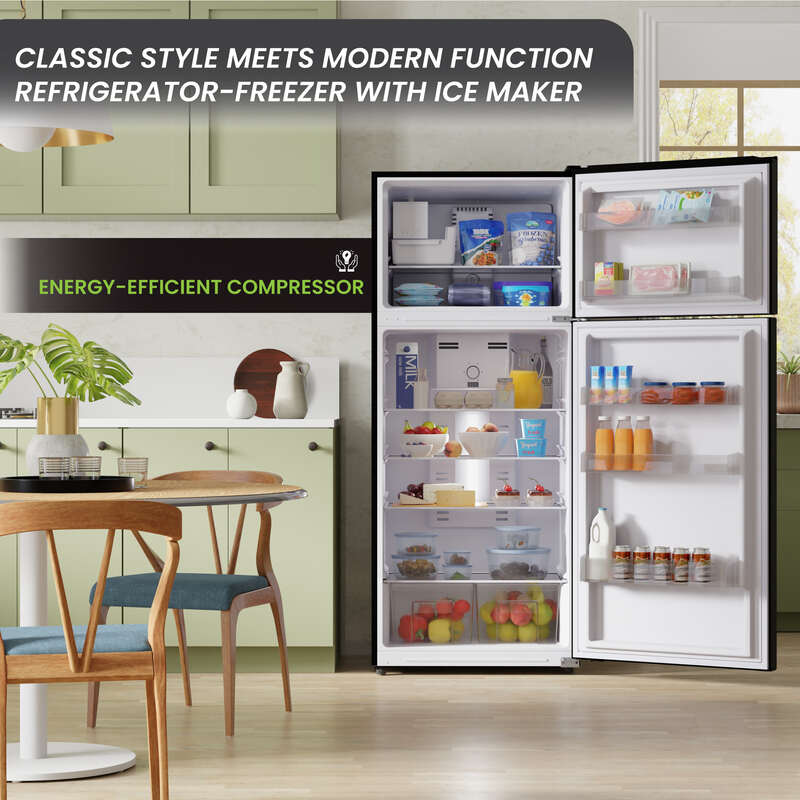 Conserv 30 in. RETRO Refrigerator 18cf Top Mount w/Factory installed ICE MAKER 110V w/Retro Handle Conserv 30 in. RETRO Refrigerator 18cf Top Mount w/Factory installed ICE MAKER 110V w/Retro Handle