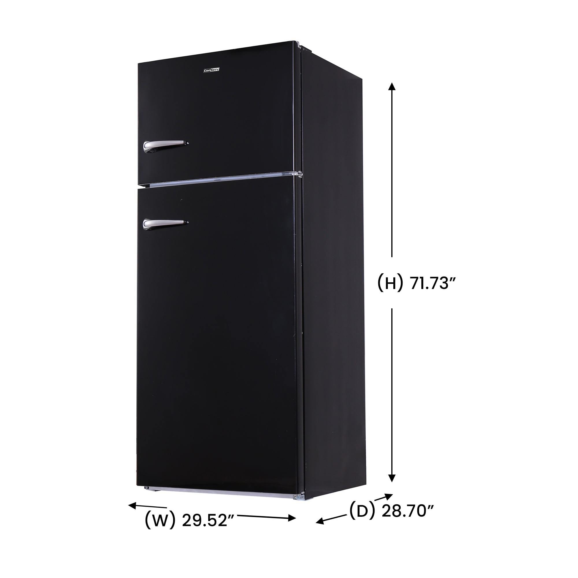 Conserv 30 in. RETRO Refrigerator 18cf Top Mount w/Factory installed ICE MAKER 110V w/Retro Handle Conserv 30 in. RETRO Refrigerator 18cf Top Mount w/Factory installed ICE MAKER 110V w/Retro Handle