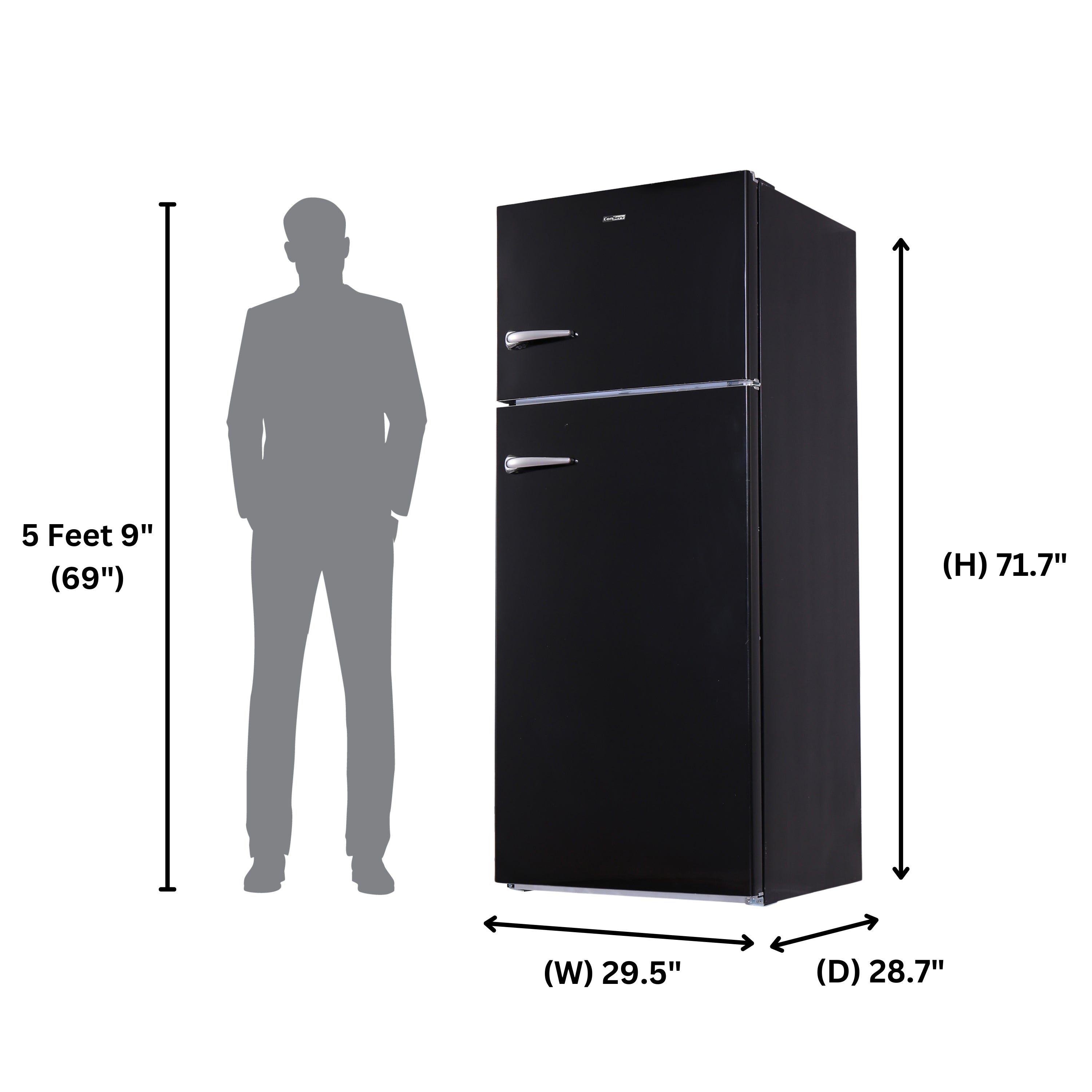 Conserv 30 in. RETRO Refrigerator 18cf Top Mount w/Factory installed ICE MAKER 110V w/Retro Handle Conserv 30 in. RETRO Refrigerator 18cf Top Mount w/Factory installed ICE MAKER 110V w/Retro Handle