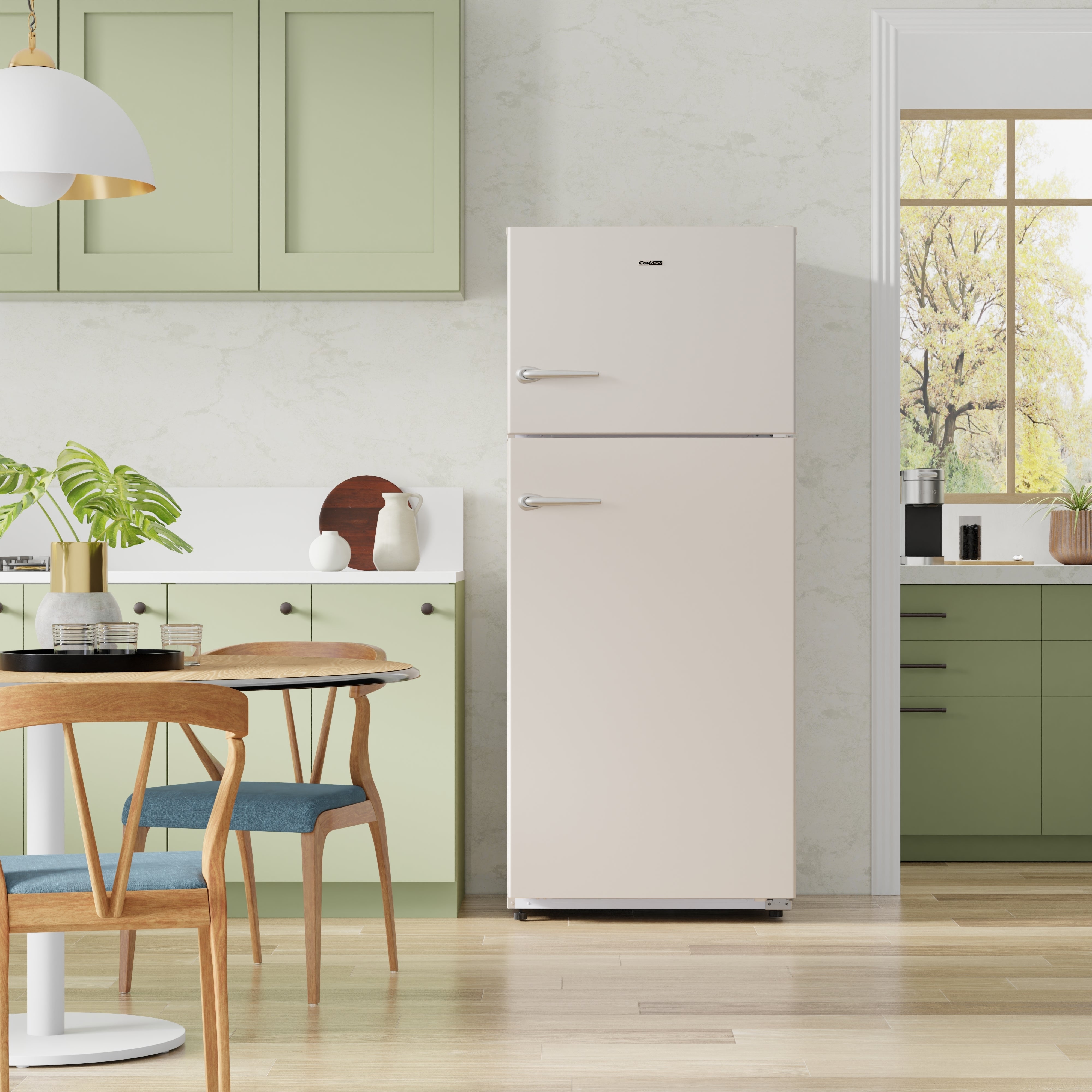 Conserv 30 in. RETRO Refrigerator 18cf Top Mount w/Factory installed ICE MAKER 110V w/Retro Handle Conserv 30 in. RETRO Refrigerator 18cf Top Mount w/Factory installed ICE MAKER 110V w/Retro Handle