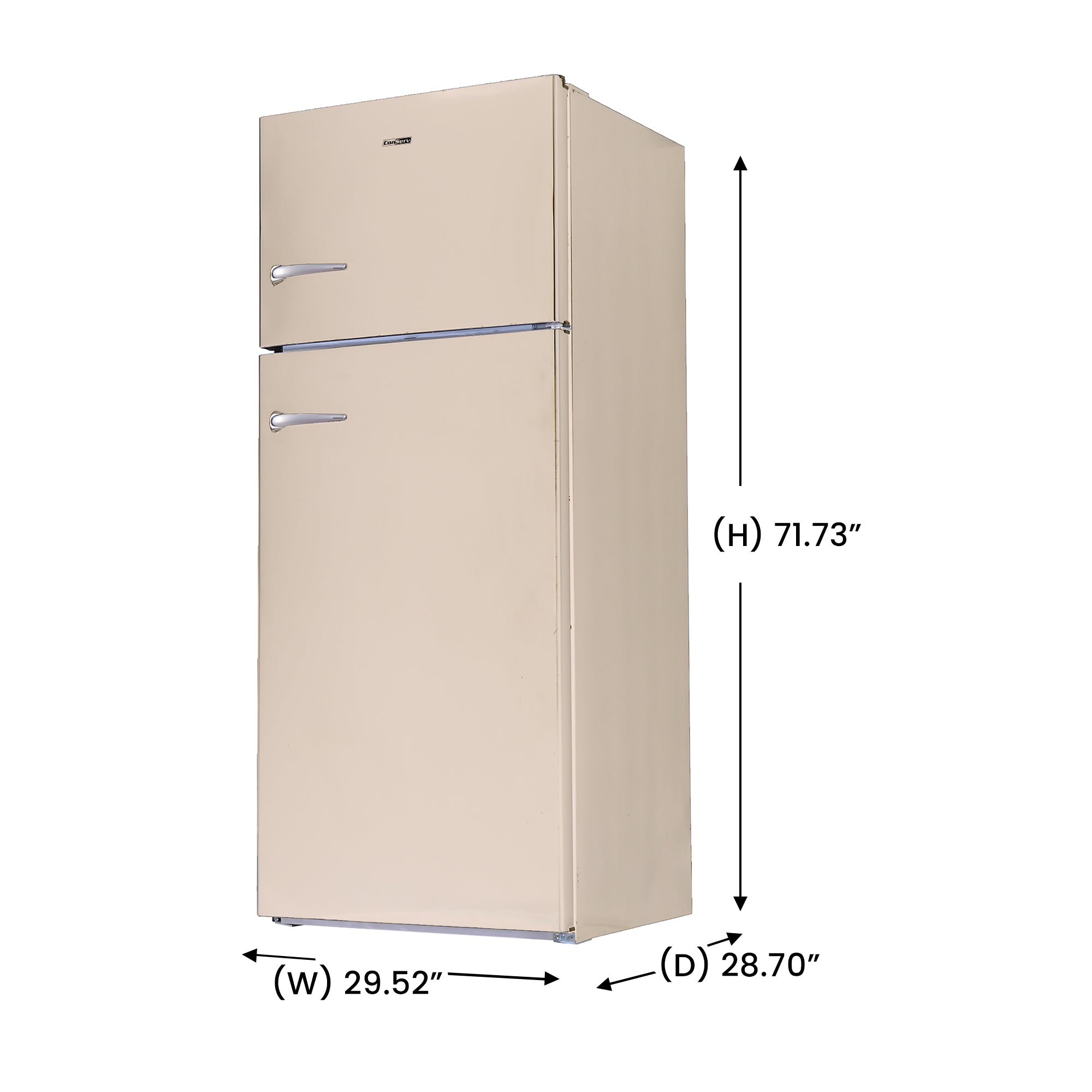 Conserv 30 in. RETRO Refrigerator 18cf Top Mount w/Factory installed ICE MAKER 110V w/Retro Handle Conserv 30 in. RETRO Refrigerator 18cf Top Mount w/Factory installed ICE MAKER 110V w/Retro Handle