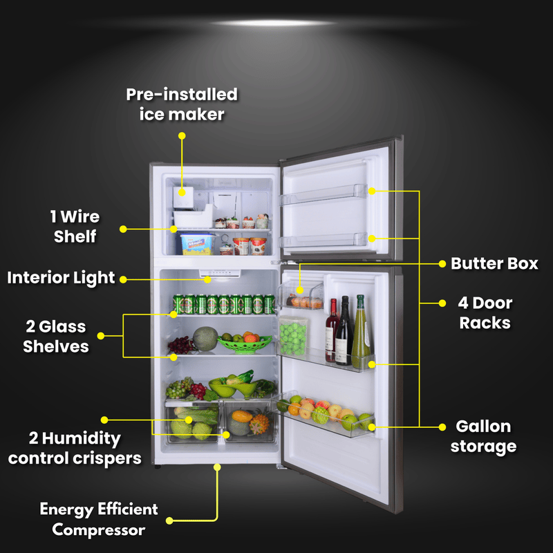 Conserv 30in Apartment Refrigerator 18cf Top Freezer FACTORY INSTALLED ICE MAKER E-Star 110V Conserv 30in Apartment Refrigerator 18cf Top Freezer FACTORY INSTALLED ICE MAKER E-Star 110V