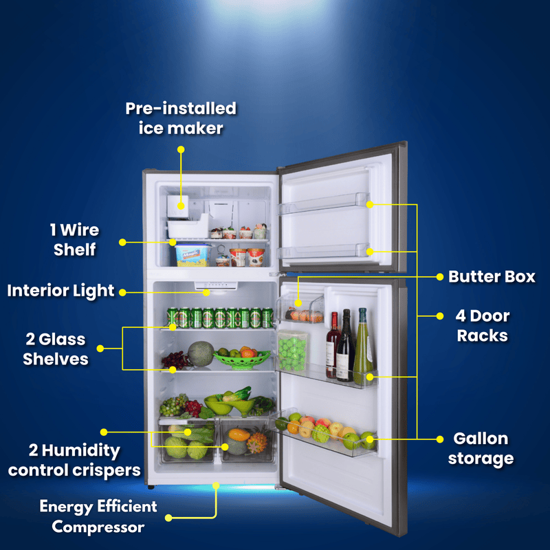 Conserv 33in Apartment Refrigerator 21cf Top Freezer FACTORY INSTALLED ICE MAKER E-Star 110V Conserv 33in Apartment Refrigerator 21cf Top Freezer FACTORY INSTALLED ICE MAKER E-Star 110V
