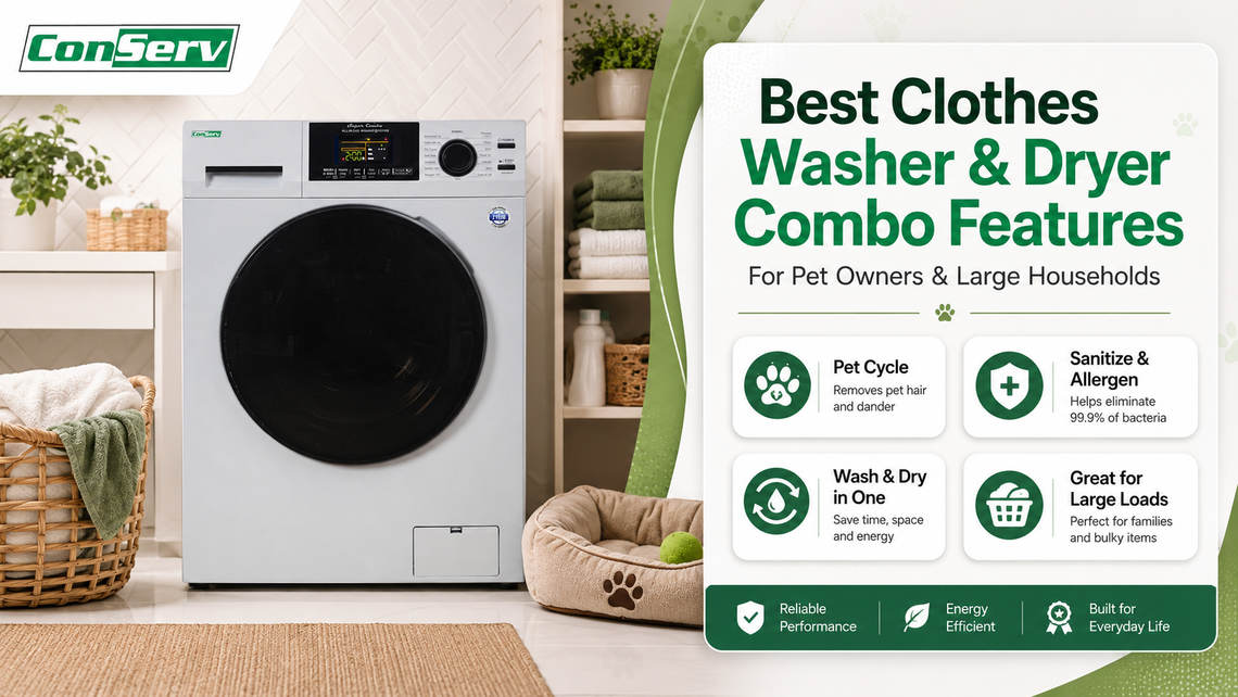 Best Clothes Washer and Dryer Combo Features for Pet Owners and Large Households
