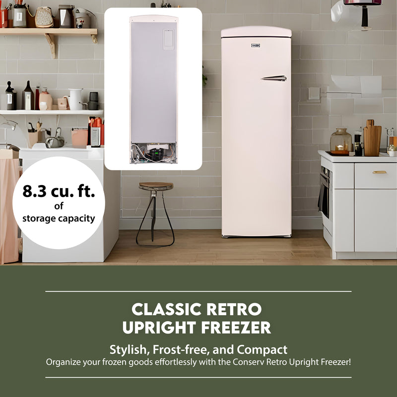 Conserv 8.3cf Classic Retro Upright Freezer Frost Free 24