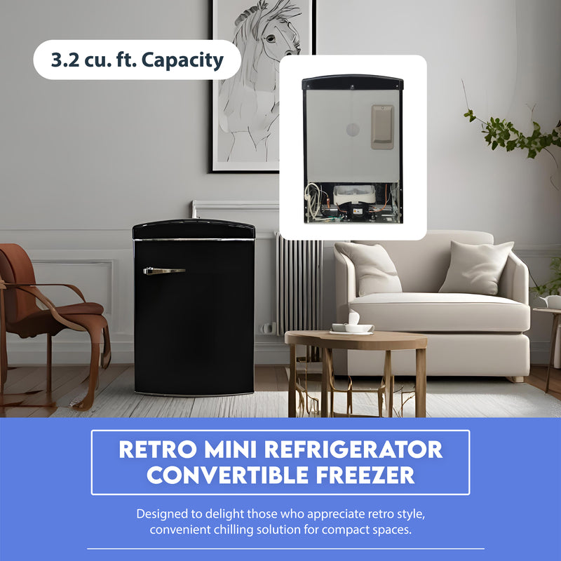 Conserv 3.2 cu. ft. Retro Convertible Refrigerator-Freezer Frost Free