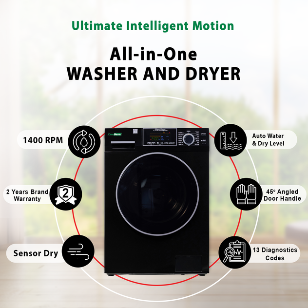 Conserv All-in-One Washer Dryer VENTLESS/VENTED PET cycle 1.62cf/15lbs 110V