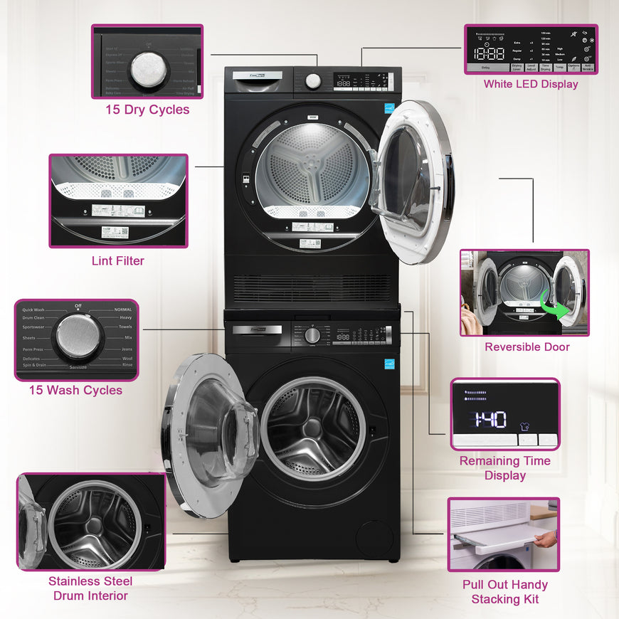 Conserv LUXURY Washer 2.2cf 110V+Condensing Dryer 4cf 220V 2 Year Warranty