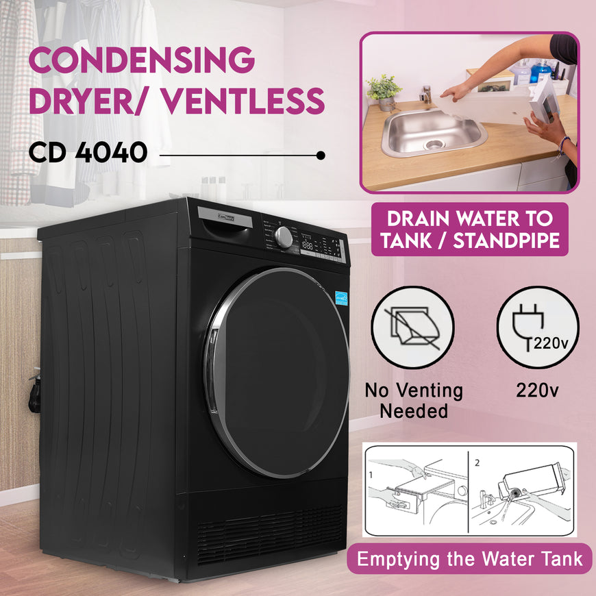 Conserv LUXURY Washer 2.2cf 110V+Condensing Dryer 4cf 220V 2 Year Warranty