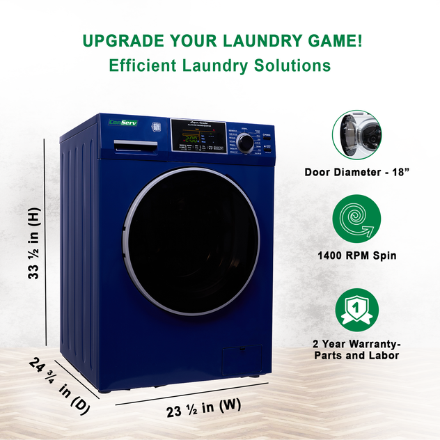 Conserv All-In-One CONVERTIBLE Washer-Dryer 18lb/1.9cf SANITIZE ALLERGEN Cycle 1400RPM