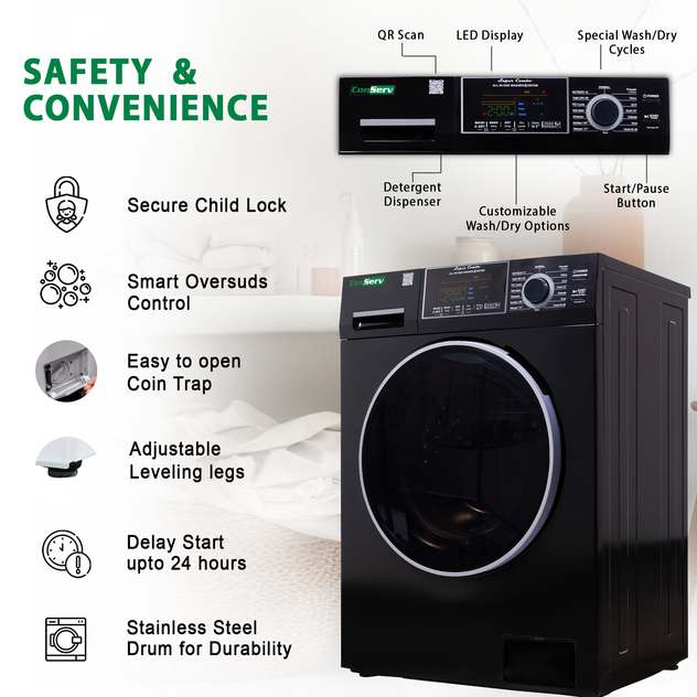 Conserv All-in-One Washer Dryer VENTLESS/VENTED PET cycle 1.62cf/15lbs 110V