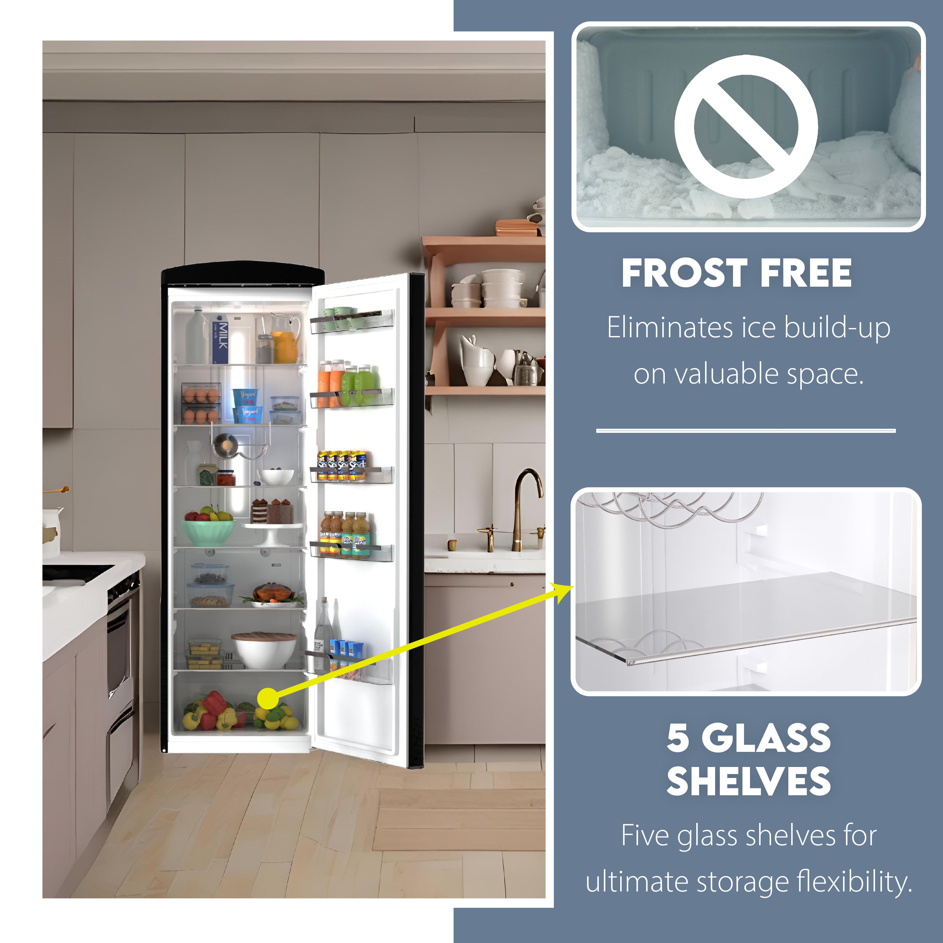 Conserv 11cf Classic Retro Refrigerator 24 in Frost Free Eco R600a 110V