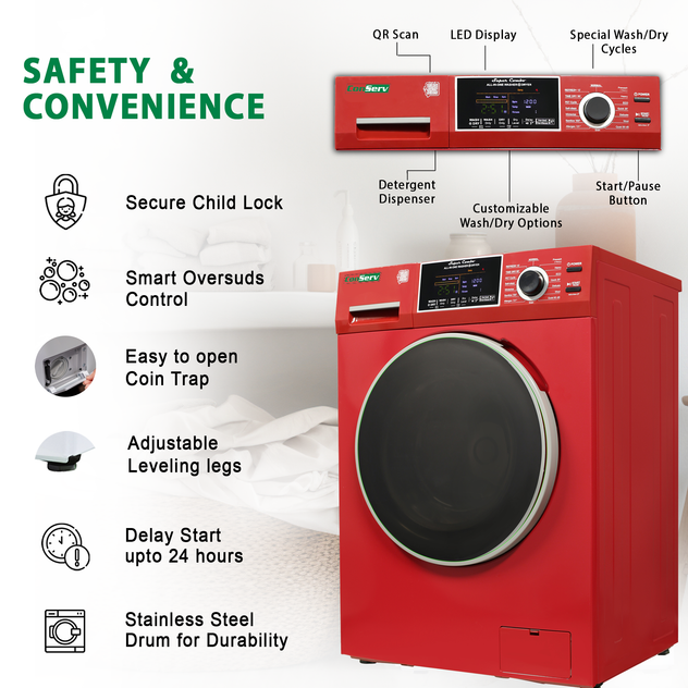 Conserv All-in-One Washer Dryer VENTLESS/VENTED PET cycle 1.62cf/15lbs 110V