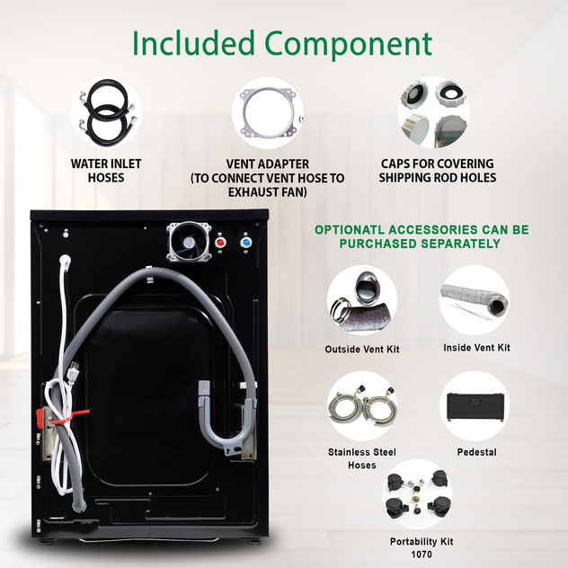 Conserv All-in-One Washer Dryer VENTLESS/VENTED PET cycle 1.62cf/15lbs 110V
