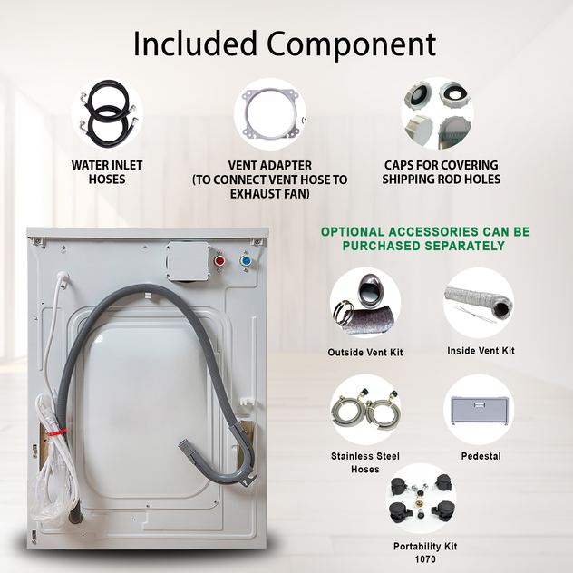 Conserv All-in-One Washer Dryer VENTLESS/VENTED PET cycle 1.62cf/15lbs 110V