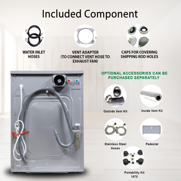 Conserv All-in-One Washer Dryer VENTLESS/VENTED PET cycle 1.62cf/15lbs 110V