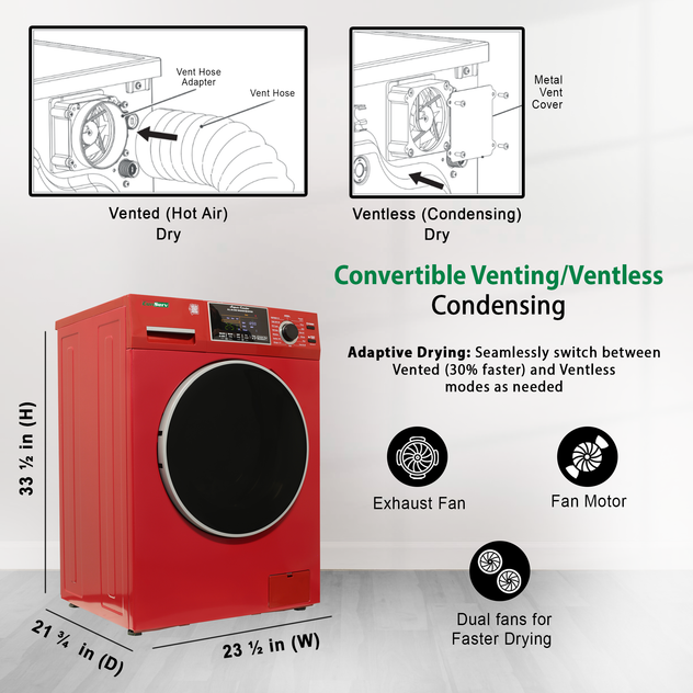 Conserv All-in-One Washer Dryer VENTLESS/VENTED PET cycle 1.62cf/15lbs 110V