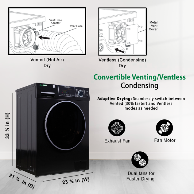 Conserv All-in-One Washer Dryer VENTLESS/VENTED PET cycle 1.62cf/15lbs 110V
