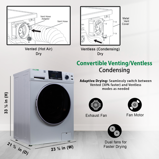 Conserv All-in-One Washer Dryer VENTLESS/VENTED PET cycle 1.62cf/15lbs 110V